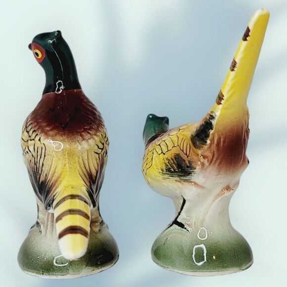 VINTAGE Japan PHEASANT Salt & Pepper Shakers Hand Painted Relco Creation - Picture 5 of 12